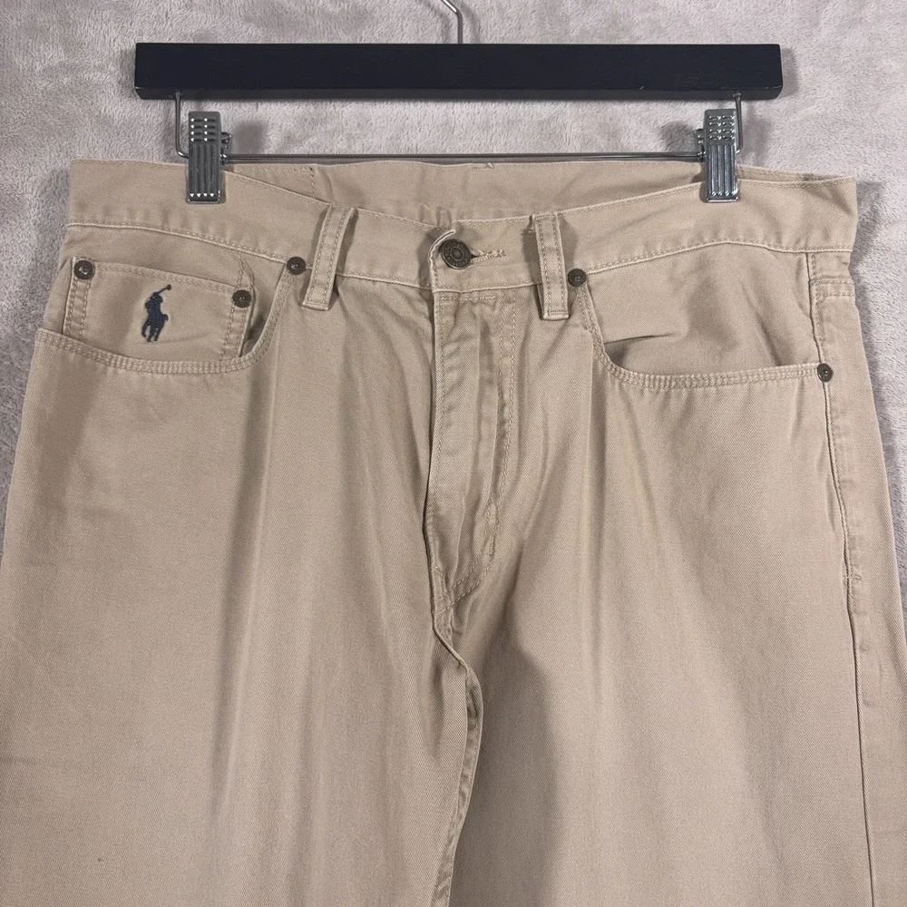 Polo Ralph Lauren Chino Pants Mens 32x29 Khaki Straight Leg Flat Front Cotton